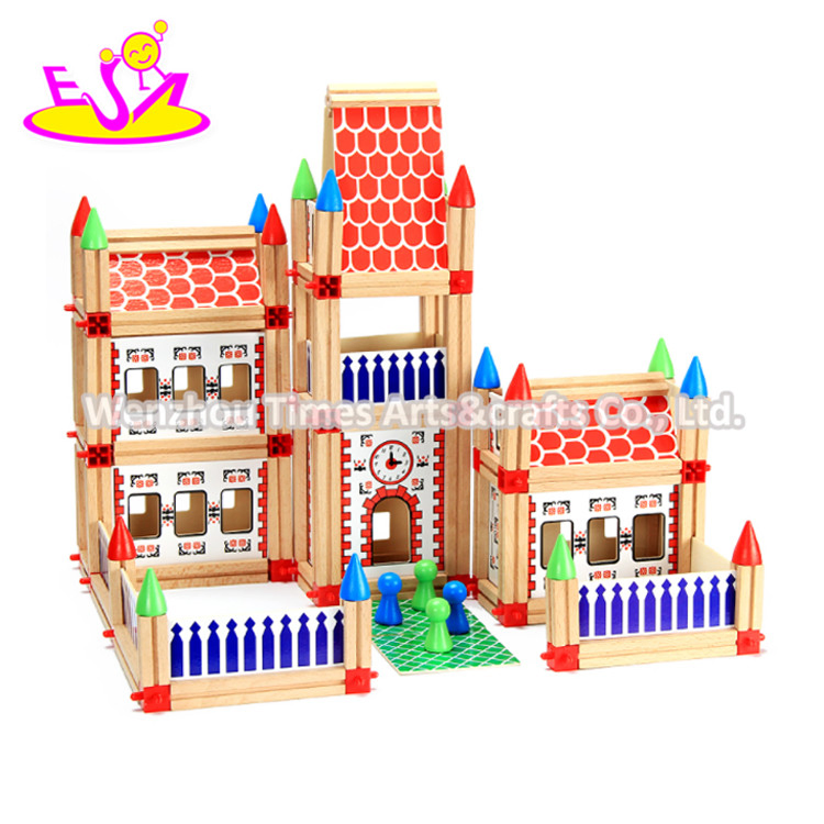 2020 New Arrival 180PCS Preschool Kids Wooden Building Blocks for Kids W13A207