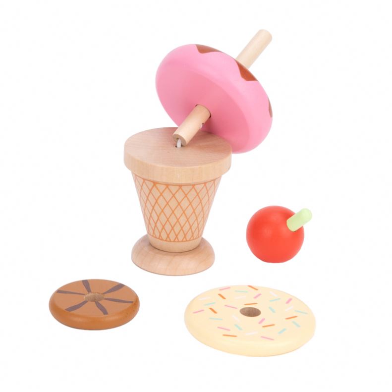 Eco-friendly Wooden Children's Play Ice Cream Ice Cream Simulation Food Dessert Set Enlightenment Food Layered Toys