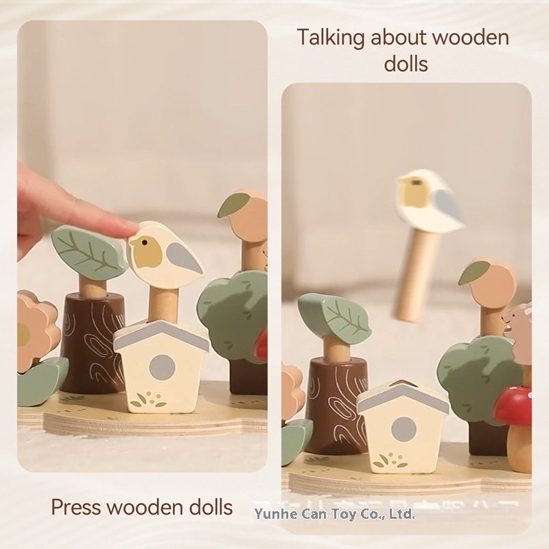 Unisex Wooden Forest Animal Interactive Toy