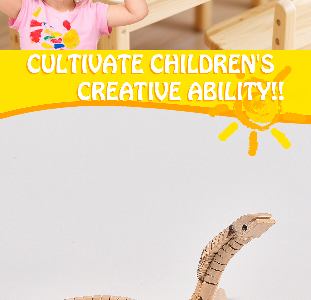 Wooden Toy Swing Snake Detail
