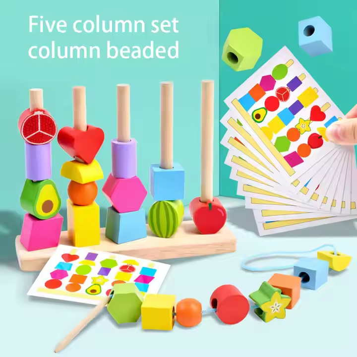 Montessori Wooden Sorting &amp; Stacking Color Recognition Shape Sorter Baby Hand Eye Coordination Training Toy for Kid Boys &amp; Girls