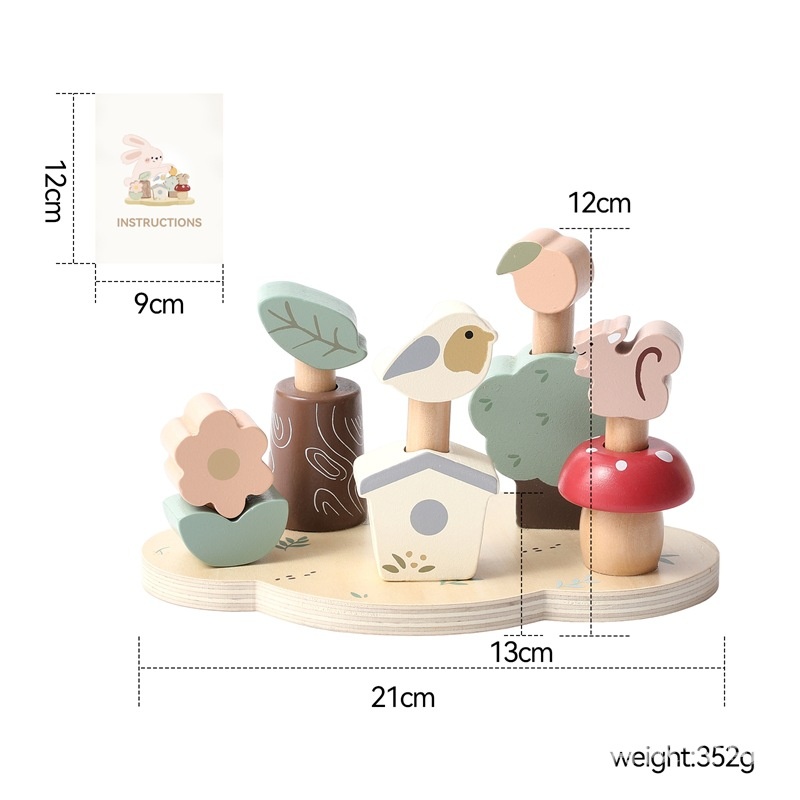Unisex Wooden Forest Animal Interactive Toy