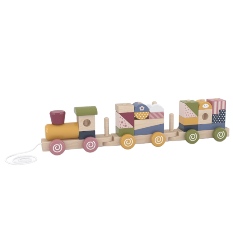 Wooden Pull-Along Train Blocks Set