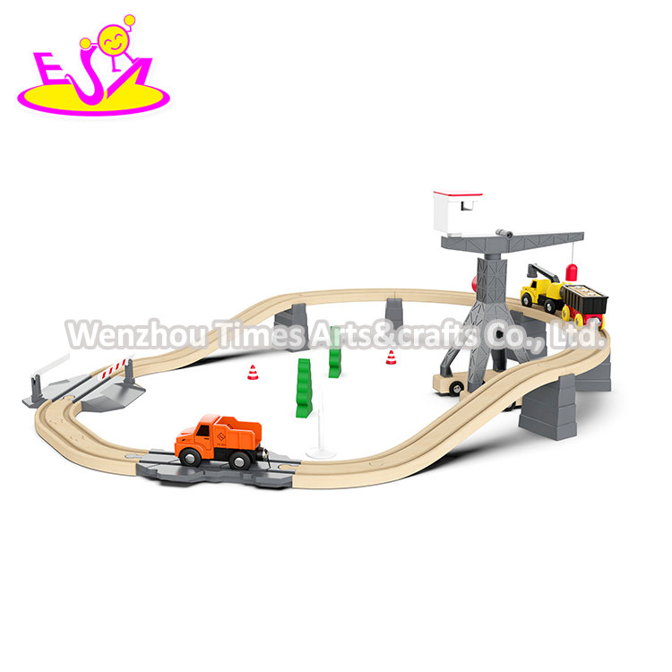 Customize Cheap 35 PCS Assembly Slot Toys Wooden Train Track Set for Kids W04c246