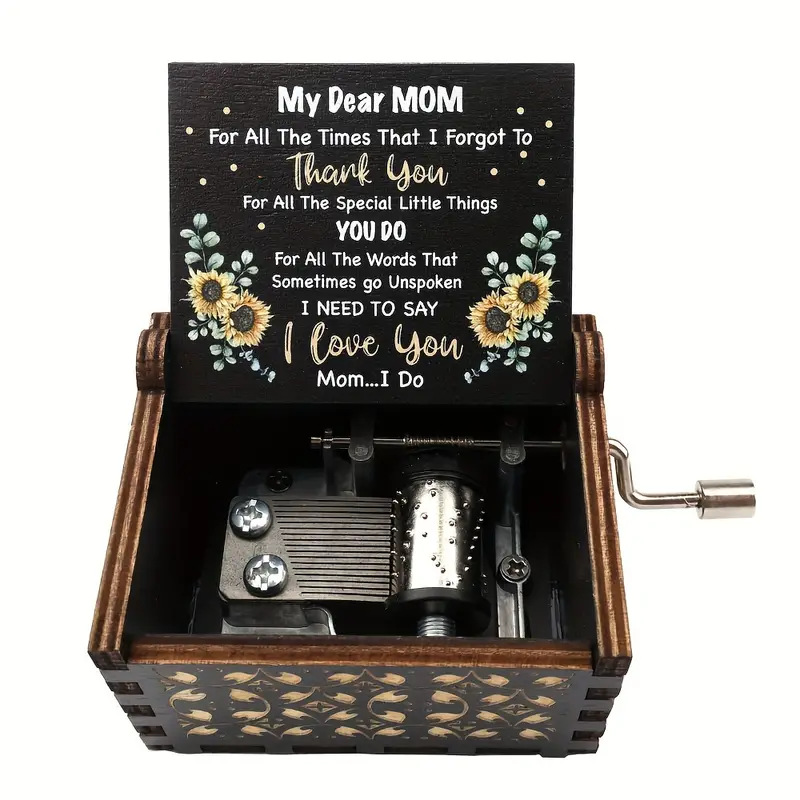 Custom Colorful Wooden Music Box Gift DIY Unisex Hand Toy Hand-held Mother's Day Thanksgiving Gifts Customizable Design Ages 14+