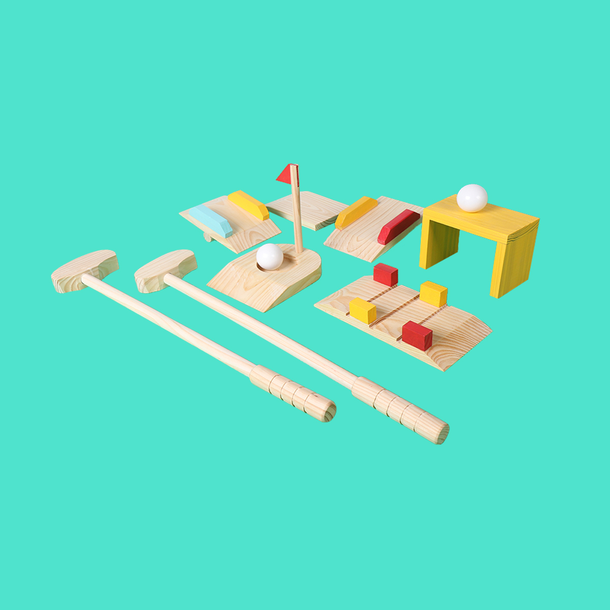Children Simulation Golf Outdoor Parent-child Interactive Fitness Sports Toys Wood Golf Toys Other Outdoor Toys &amp; Structures