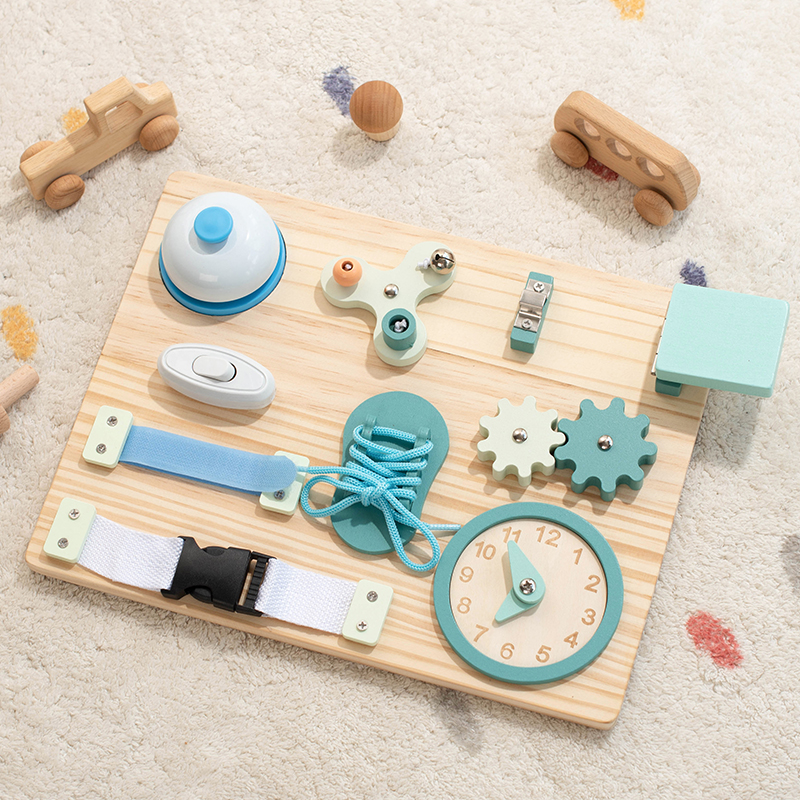 Custom Montessori Children's Wooden Gear Busy Board DIY Activity Sensory Gift Toys for Boys and Girls