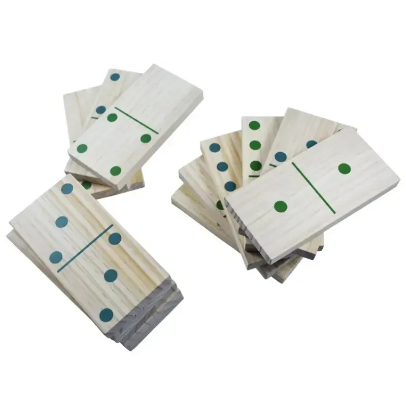 28 PCS Wooden Domino Set Building Blocks Garden Yard Game Toy