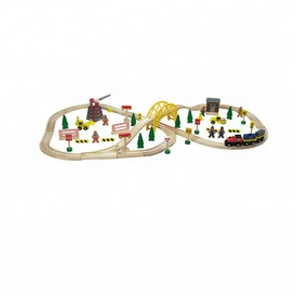 Custom Wholesale Christmas Kids Wooden Railway Mini Electric Toy Model Train Set