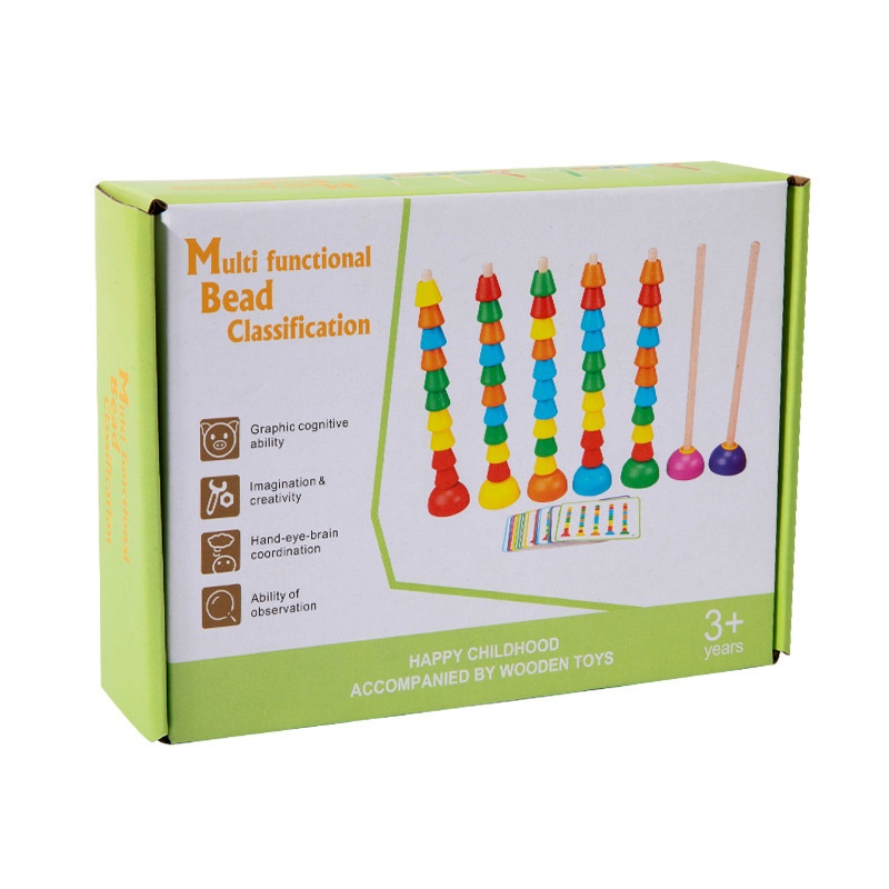 Children's Wooden Multifunctional Color Sorting Positioning Logic Training Set Kindergarten Math Enlightenment Educational Toy