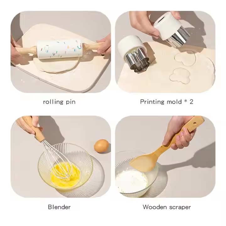 Pretend Play Cooking Set Safe Durable Wooden Toys Develops Motor Skills Imaginative Role-Play