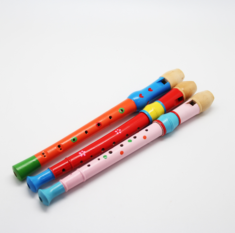 Flute Musical Instrument Toy 8 Hole Open Hole Colorful Wooden Kids 3+ Opp Bag Bee Technology C Tone Combo Set Offered