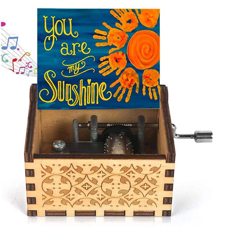 New 47 Styles Manufacturer You Are My Sunshine Music Box Carousel Handmade Crank Wooden Vintage Music Box Custom Toy Ornaments