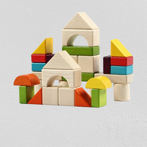 High Quality Eco-Friendly Wooden Building Blocks with Wooden Box Block Toys