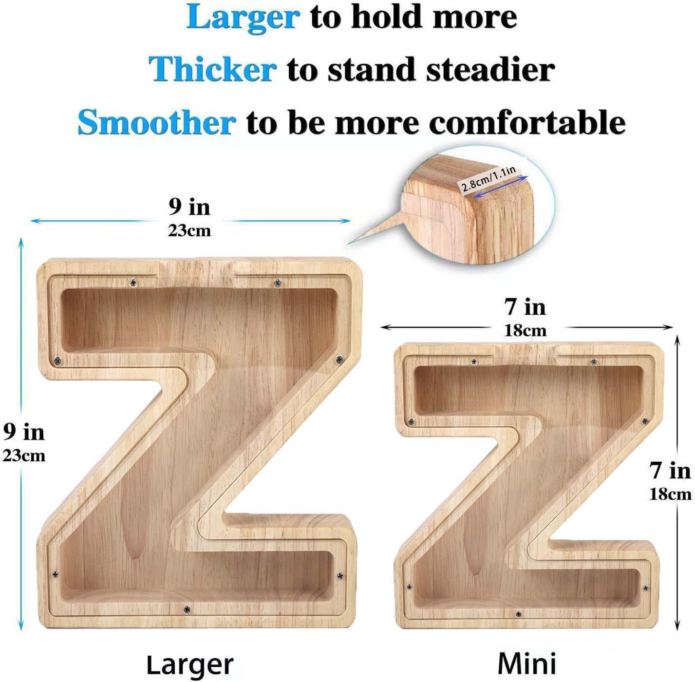 Children's Day Birthday Gift Saving Money Box Coin Piggy Bank Wood Letter Piggy Bank For Kids Boys Girls