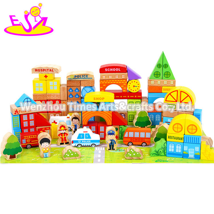 Amazon Best Sellers 100 PCS Children Wooden ABC Building Blocks for Education W13A150
