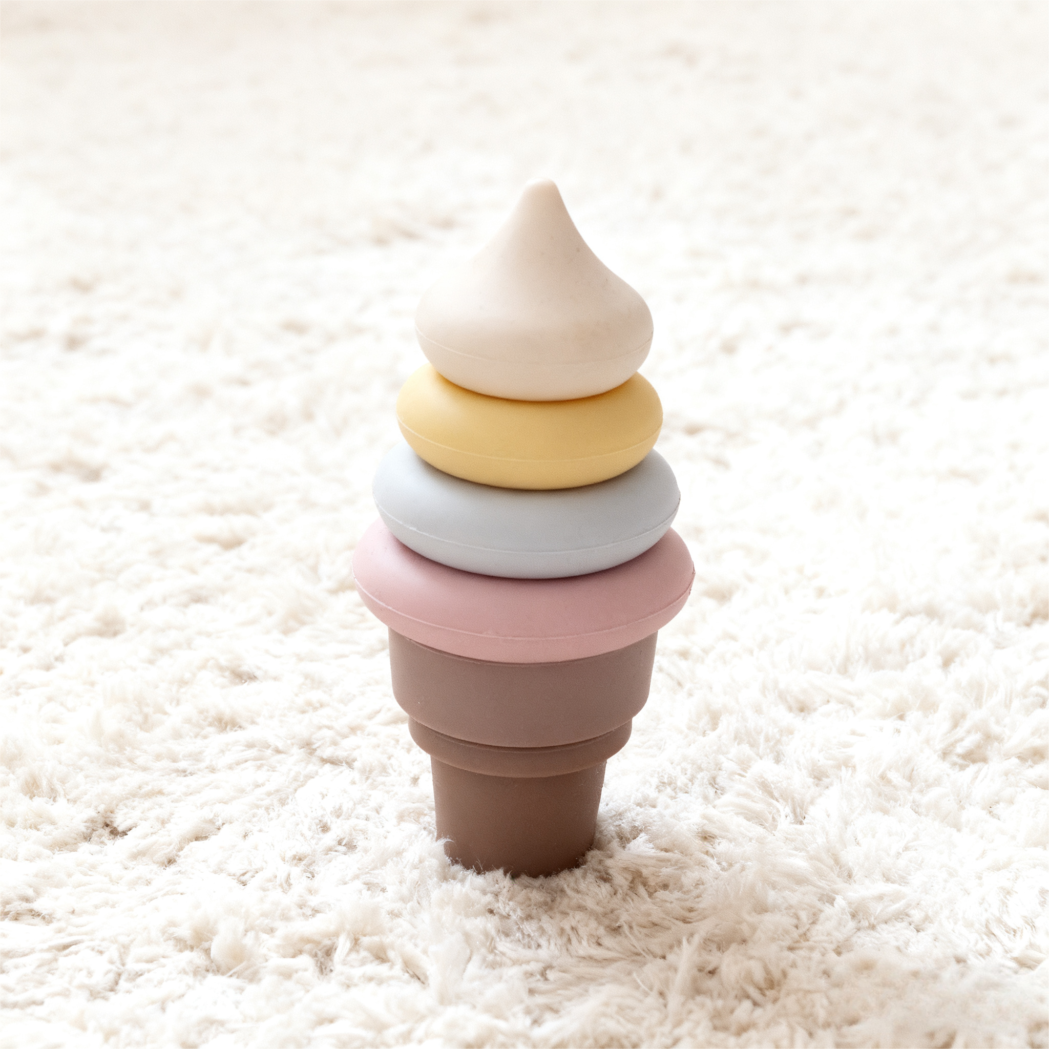 Kids &amp; Toddlers Learning Ice Cream Silicone Building Blocks-Educational Block Set For Ages 0-7 Years