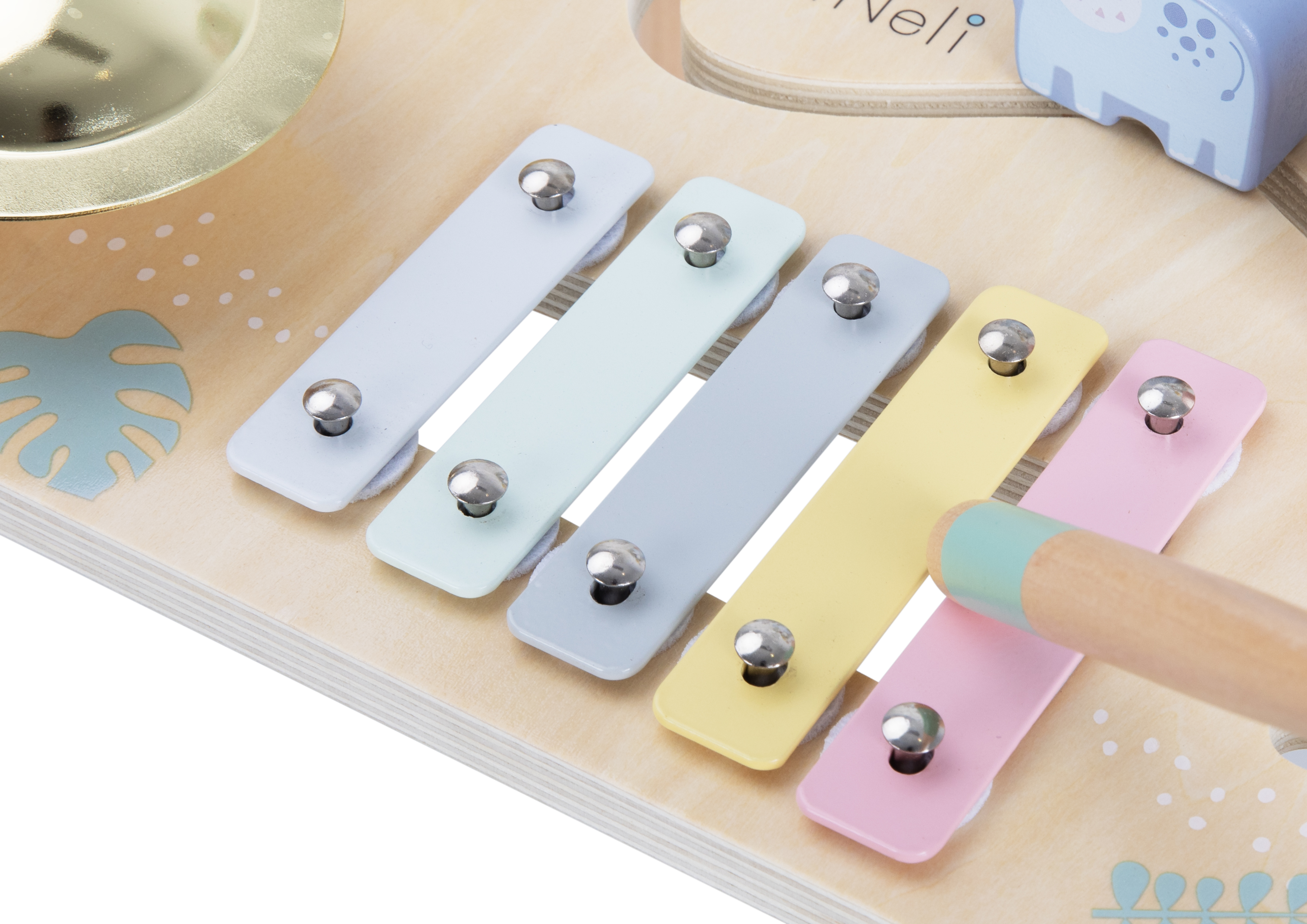 Children's Wooden Activity Table Game Toy Music Beaded Gear Animal Multifunction Table Play Toy