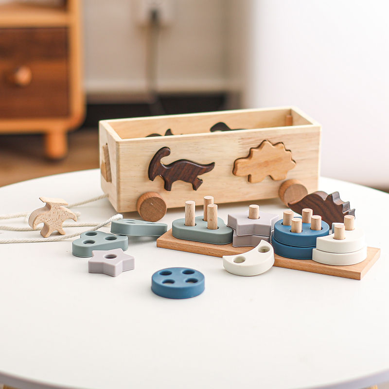 Hot Selling Unisex Dinosaur Wooden Toy Eco-Friendly Kids' Educational Playing Toy 5 to 7 Years Old Packed in Box