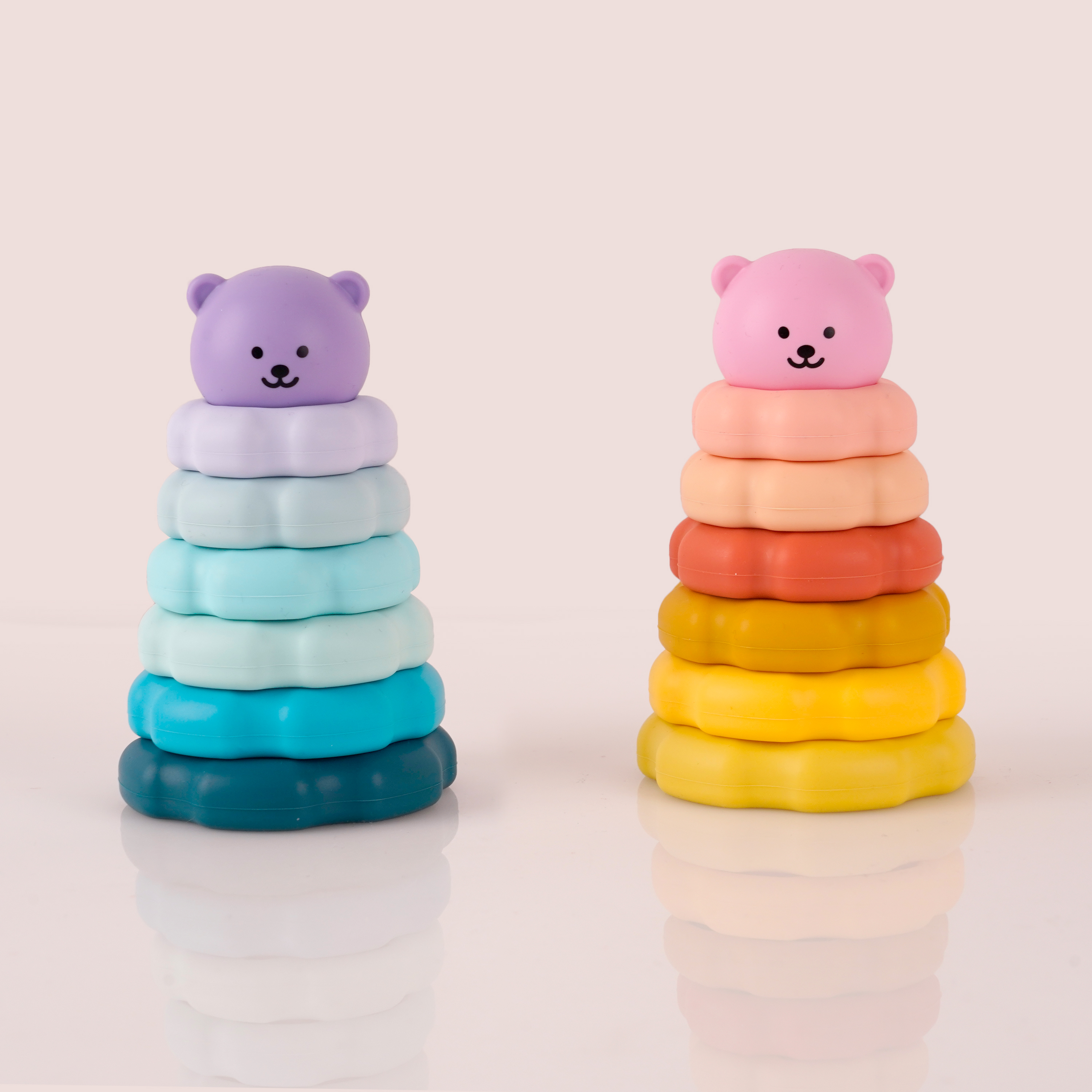 Kids 7Pcs Baby Play Educational Silicone Block Set Stacking Toys For Babies &amp; Toddlers Training Eating