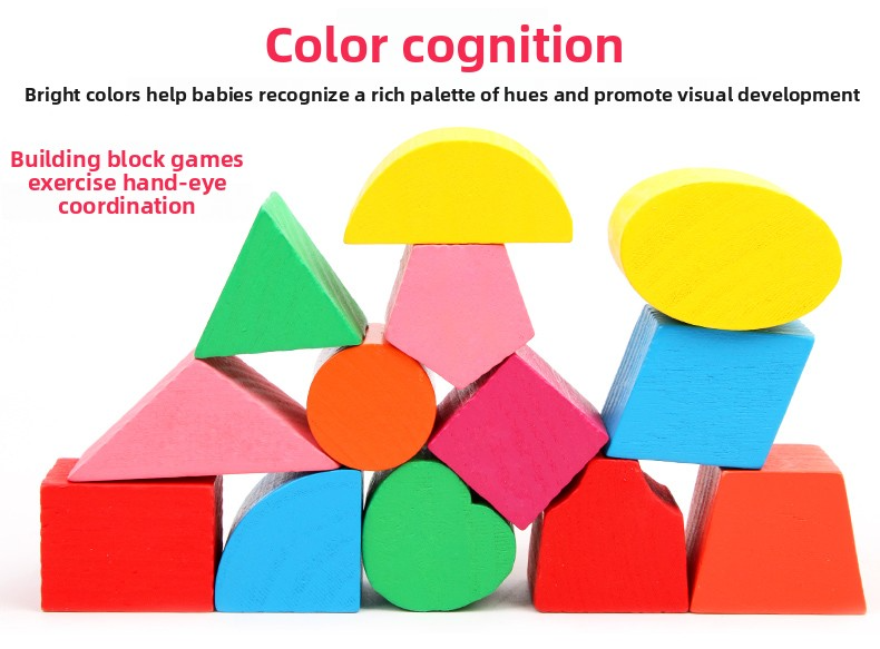 13-Hole Wooden Intelligence Box Educational Toy Matching Shape Enlightenment Building Blocks For 5 To 7 Year Olds