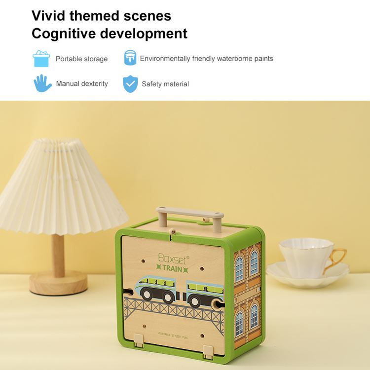 UDEAS Children Building Wooden DIY Craft Train Model Toy Kit
