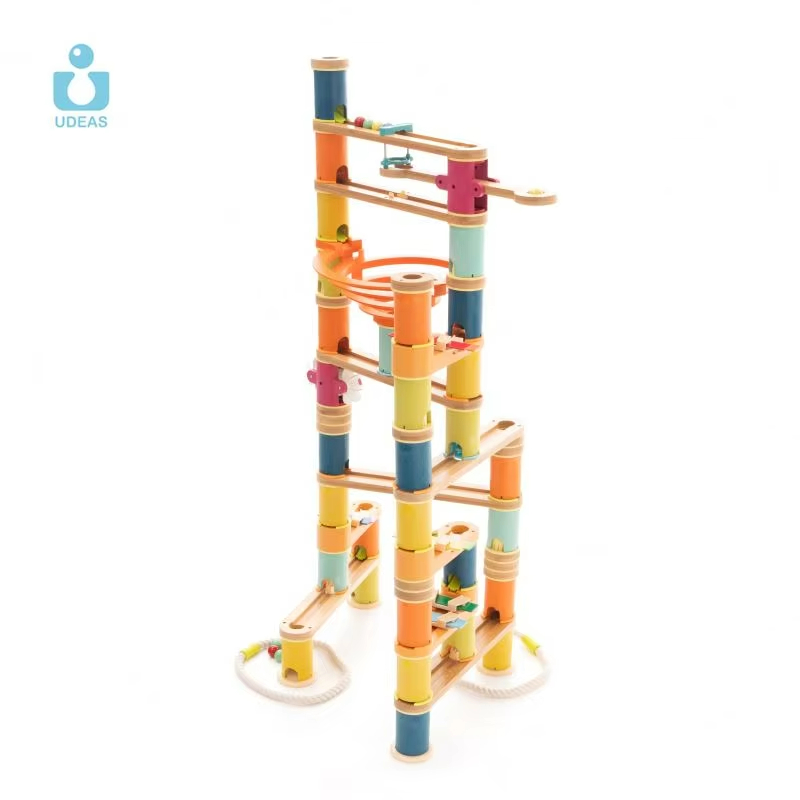 STEM DIY Building Block Set Educational &amp; Fun Wooden Marble Run Race Track Toys