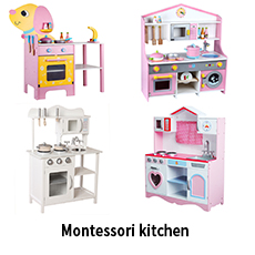 New Design Wooden DIY Kids Cooking Pretend Play Kitchen Cabinet Educational Toy Sets for Girls and Boys