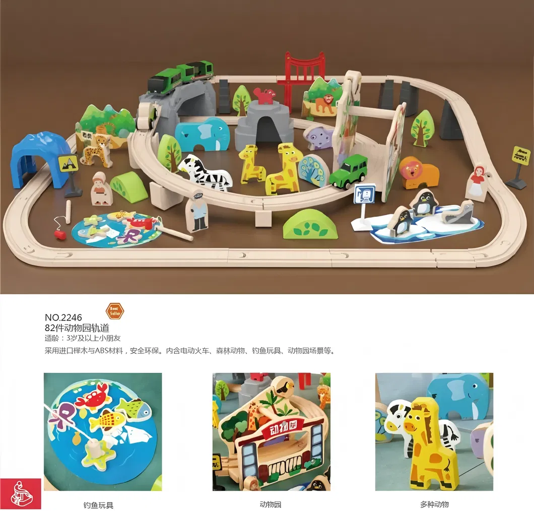 2026 Wholesale Chirstmas Kids Railway Electric Toy Wooden Model Mini Train Set