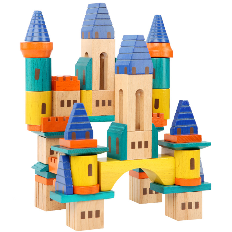 Kids Puzzle Children Guangdong Mini Wooden Plastic Foam City Pink Castle Mangetic Building Block Toy