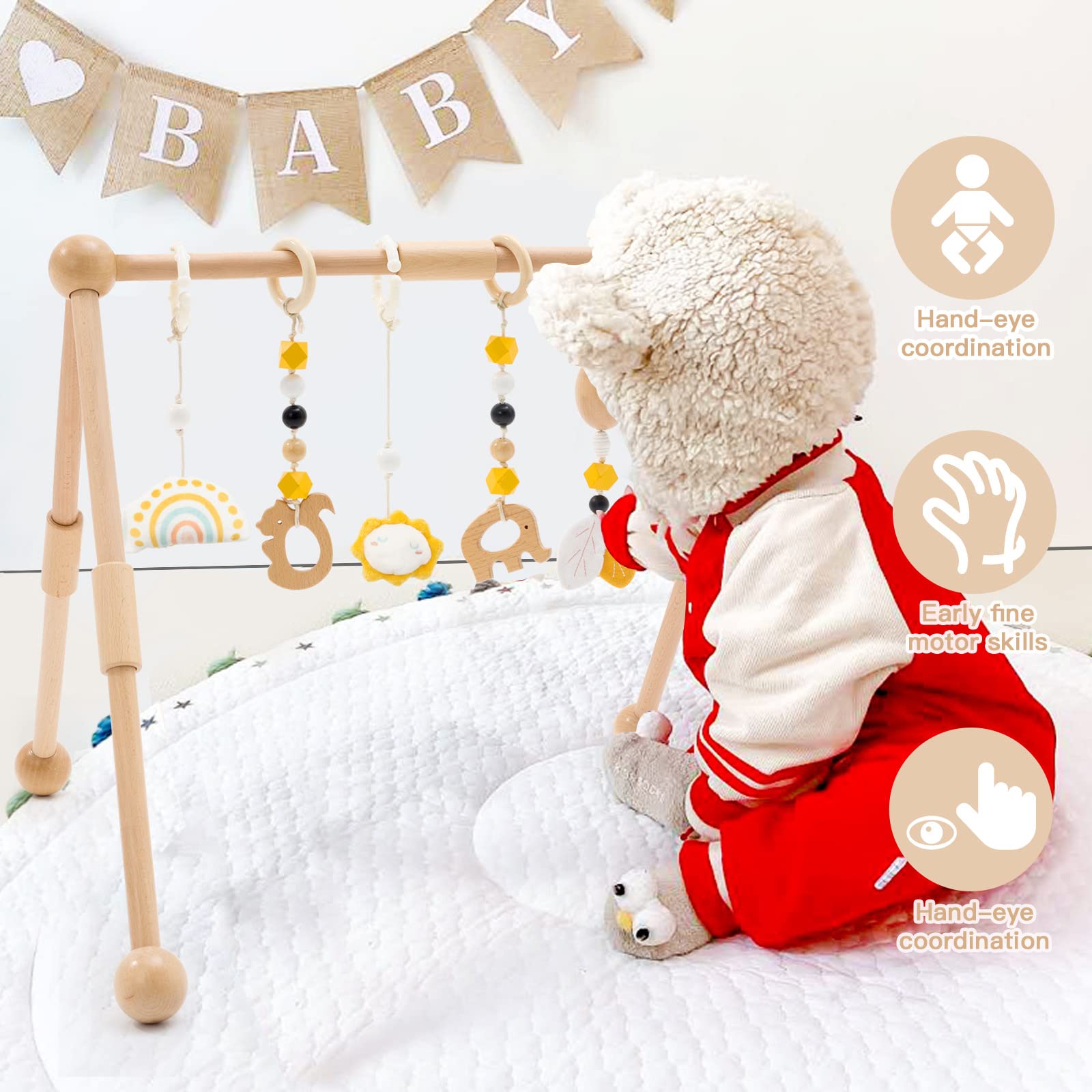 Kids Toys Hobbies Mat Animal Fitness Blanket Game Toys Wood Activity Playmats Wooden Babi Mat Games Baby Play Gym