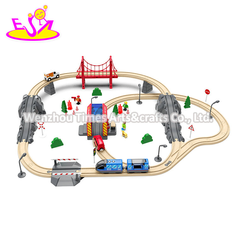 Hot Sell 70 PCS Firefighting Wooden Toy Train Set for Kids W04c240