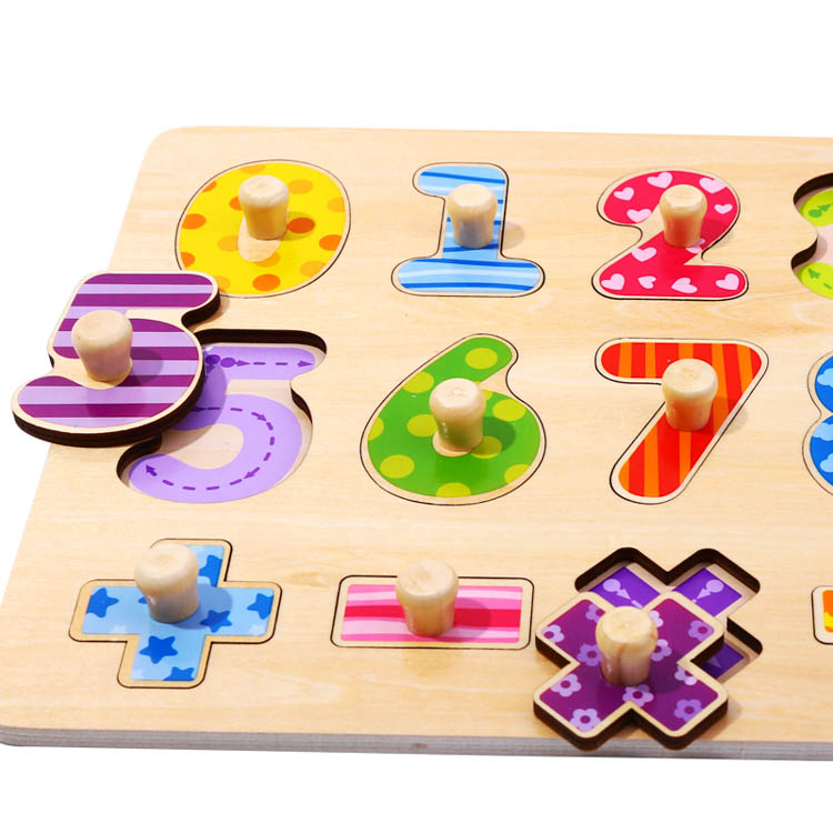 Toddler Educational Toys Puzzle Number Jigsaw Wooden for Kids Wood