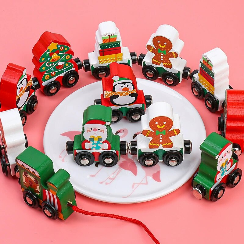 2025 Mini Cute Magnetic Dinosaur Kids Metal Children Electric Track Classic Fenfa Light up Thomas Wooden Toy Train Set
