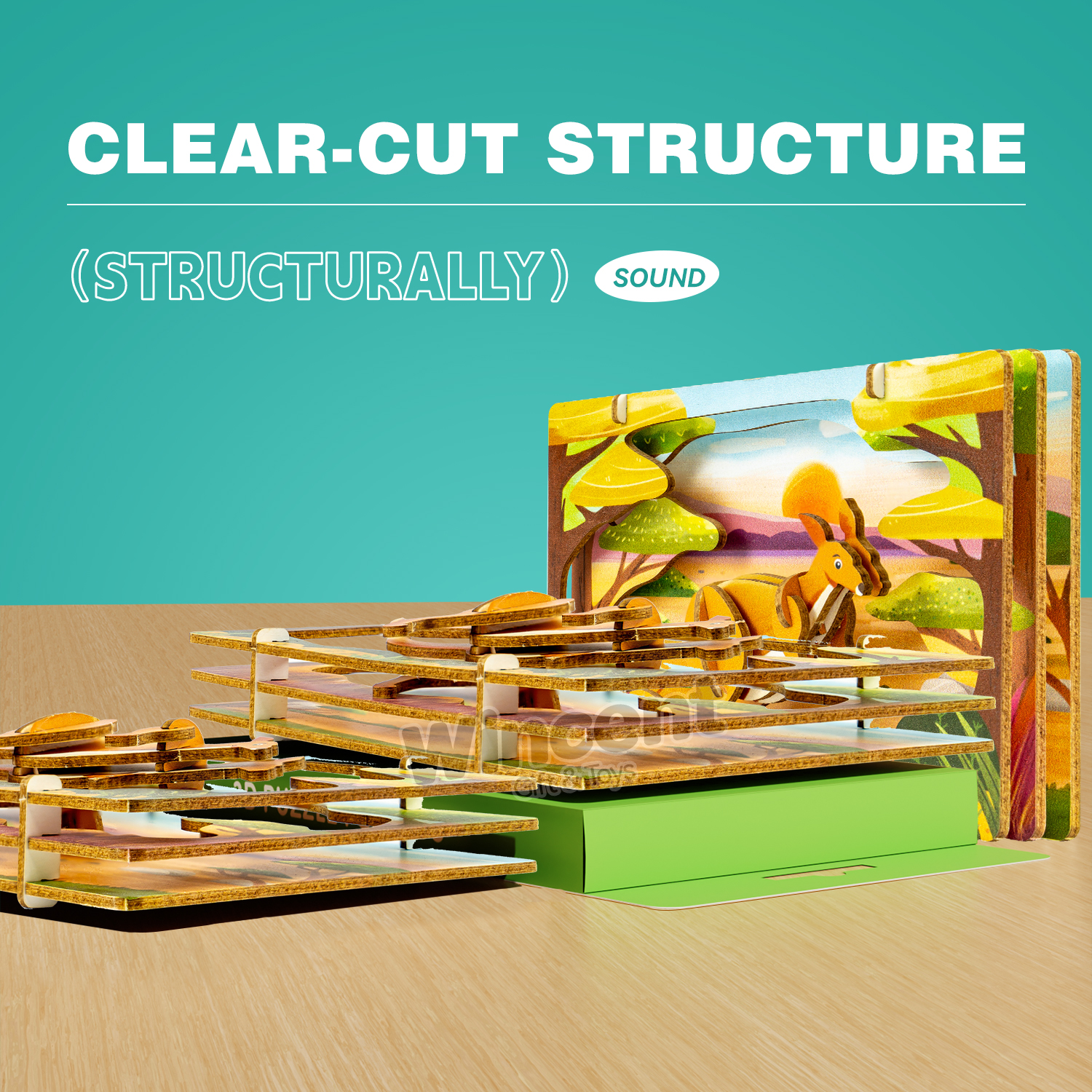 Educational Toys Unique Shaped Simple Eco-friendly 3d Wooden Puzzle Wooden Model for Kids