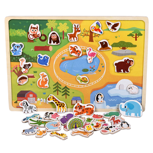 Montessori Educational Magnetic 5 to 7 Years 3D Animal Transportation Jigsaw Puzzle Wooden Toy for Kids