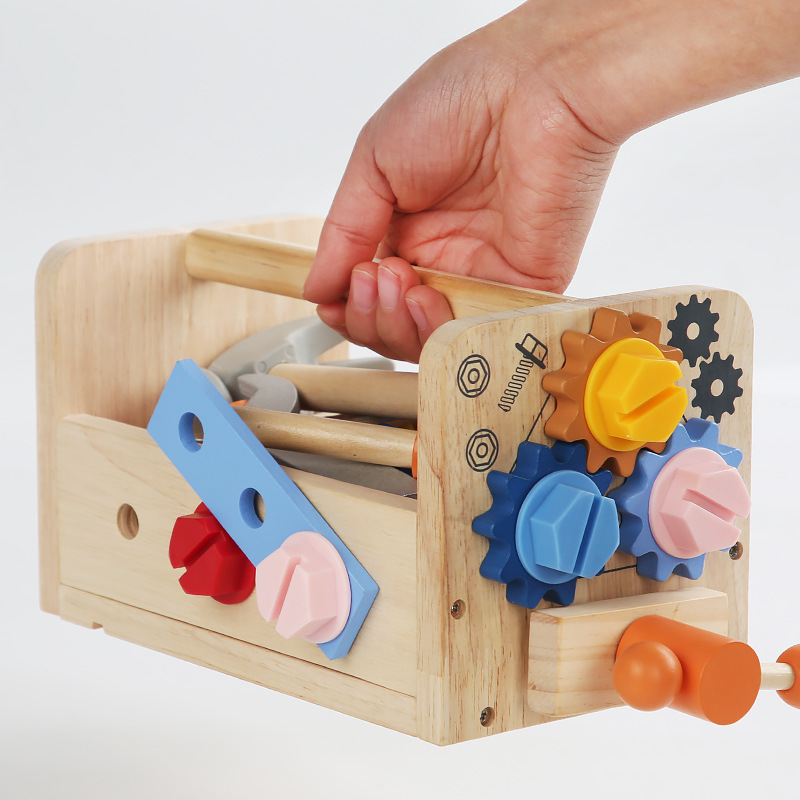 Montessori Children's Toys Simulation Wooden Tools Box Carpenter Disassembly Set Toys Early Education Hands on Training
