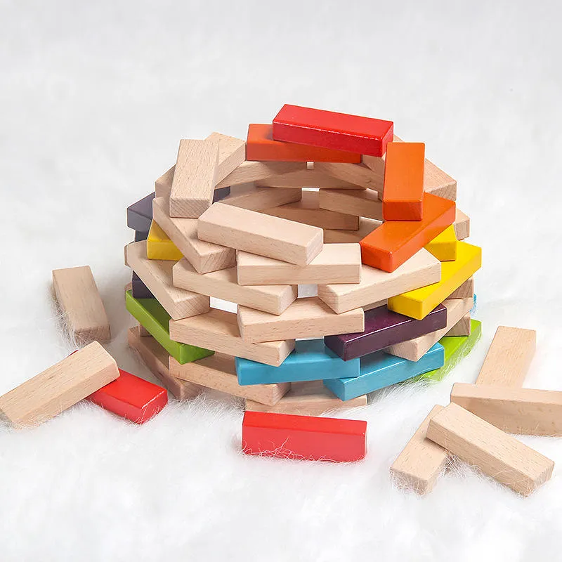 Colored Durable Craft Wooden Blocks DIY Style Building Creative Play Gift Wall Signage and Wooden Box for Children and Adults