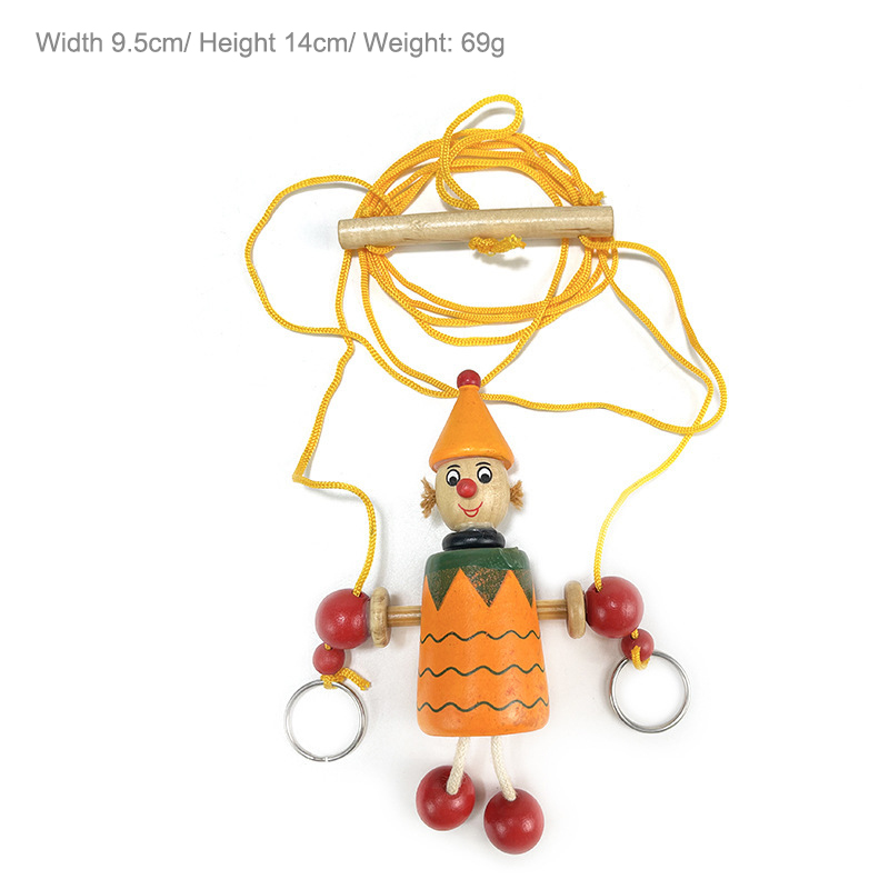 Wholesale Wooden Pull Puppet String Doll Wooden Clown Pull Toy Wooden String Puppet