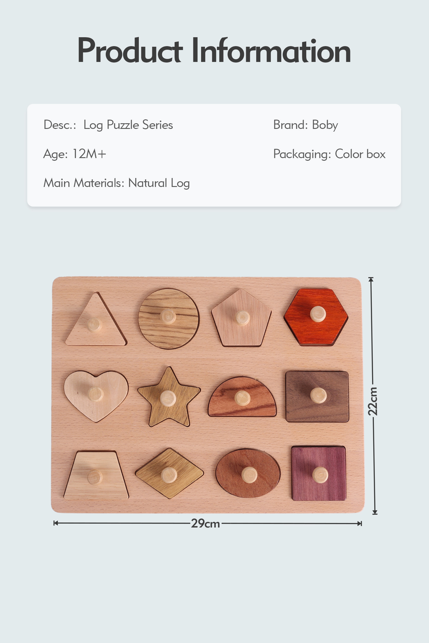 Wooden Montessori Educational Toys for Toddlers 1-3 Years Sensory Solid Wood Animal Veggie Fruit Peg Puzzle Board