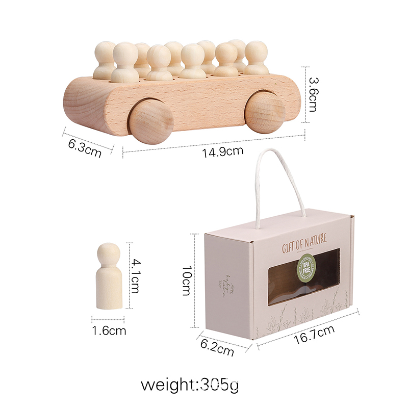Baby Early Education and Intelligence Toy Wooden Multi-functional Color and Shape Cognitive Toy Multi-functional Matching Car