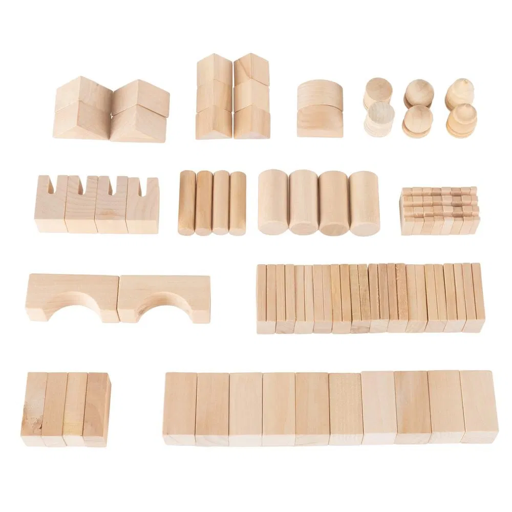 Wooden Toy Gift Set Developmental Construction Natural Building Blocks
