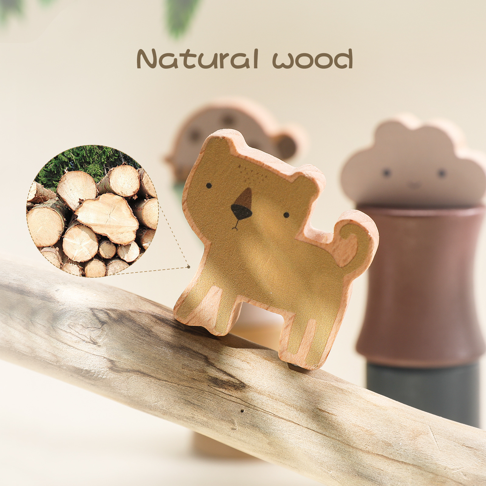 Wood Balance Sense Building Block Animal Color Cognition Classic Jigsaw Toy Concentration Training Montessori Education