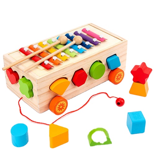 Natural Wooden Cartoon Blocks Toys for Kids