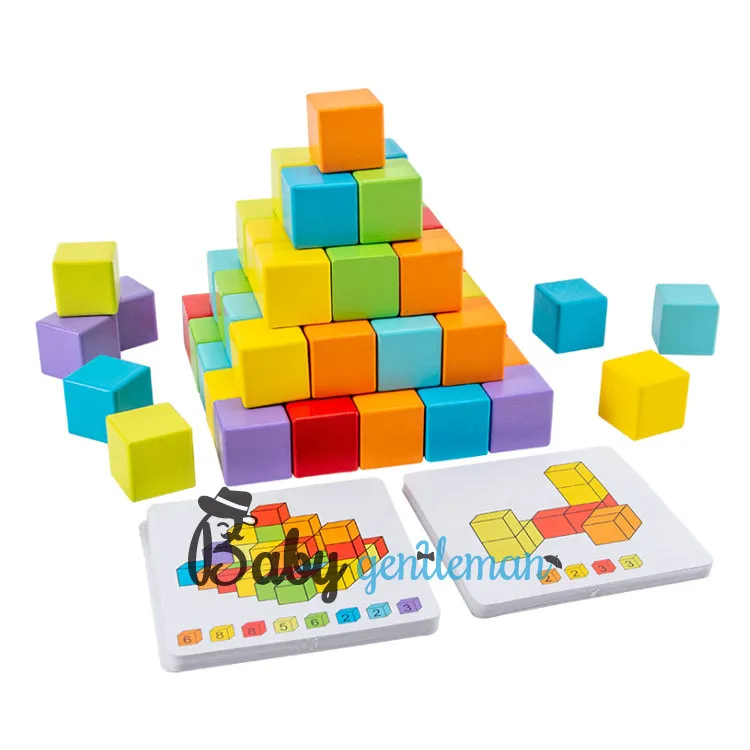 64PCS Wooden Building Blocks Set 2