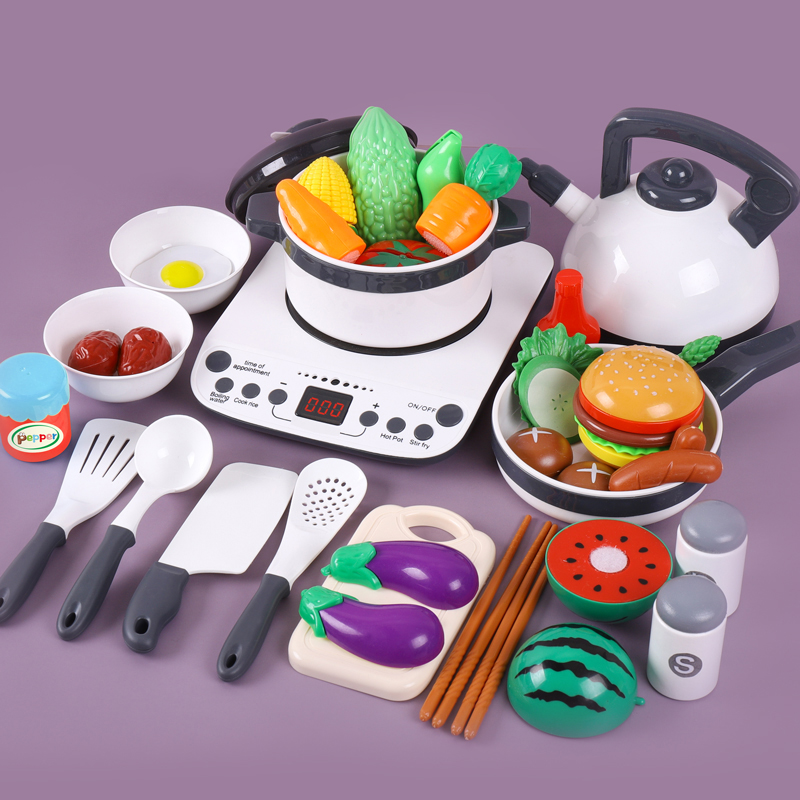 Korean Kitchen Big Wooden Simulation Toy Set for Parent-Child Play &amp; Cooking Game-Early Education Toys