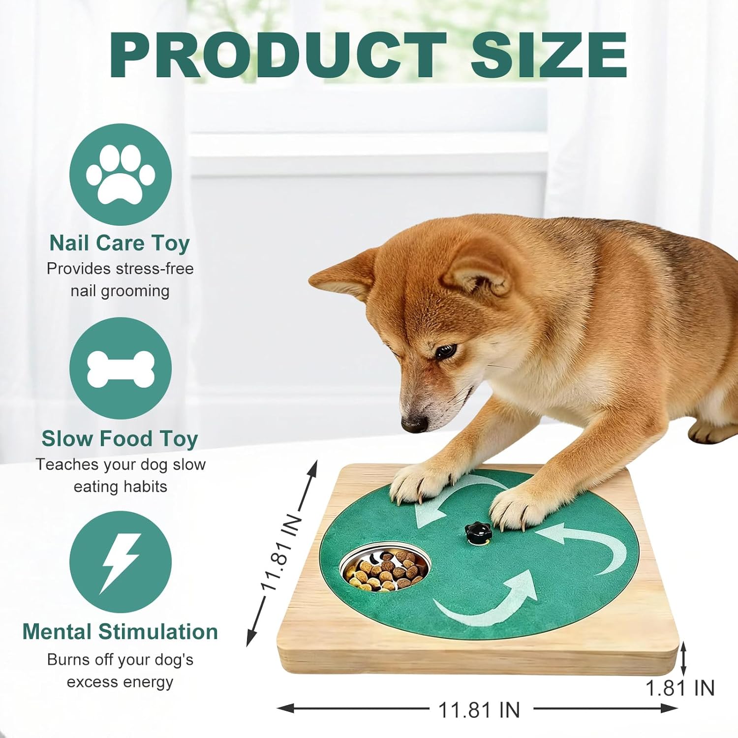 High Quality Stainless Steel Wood Dog Nail Scratch Board Pad Feeding Puzzle Bowl Toy