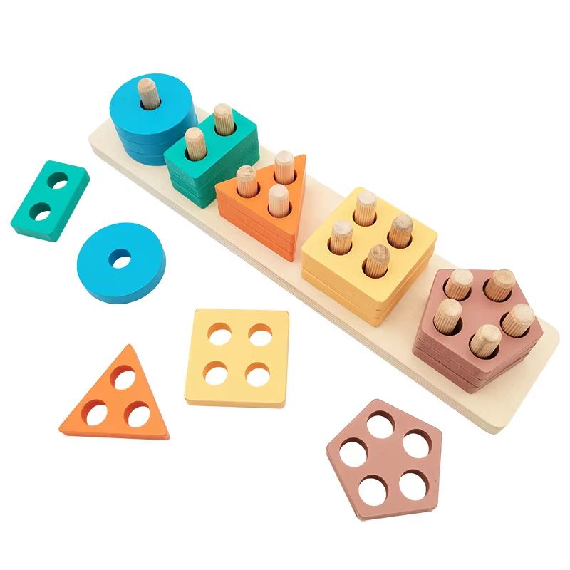 Montessori Toys Wooden Learning Puzzles Shape Sorting & Stacking Toys for Toddlers and Kids Preschool