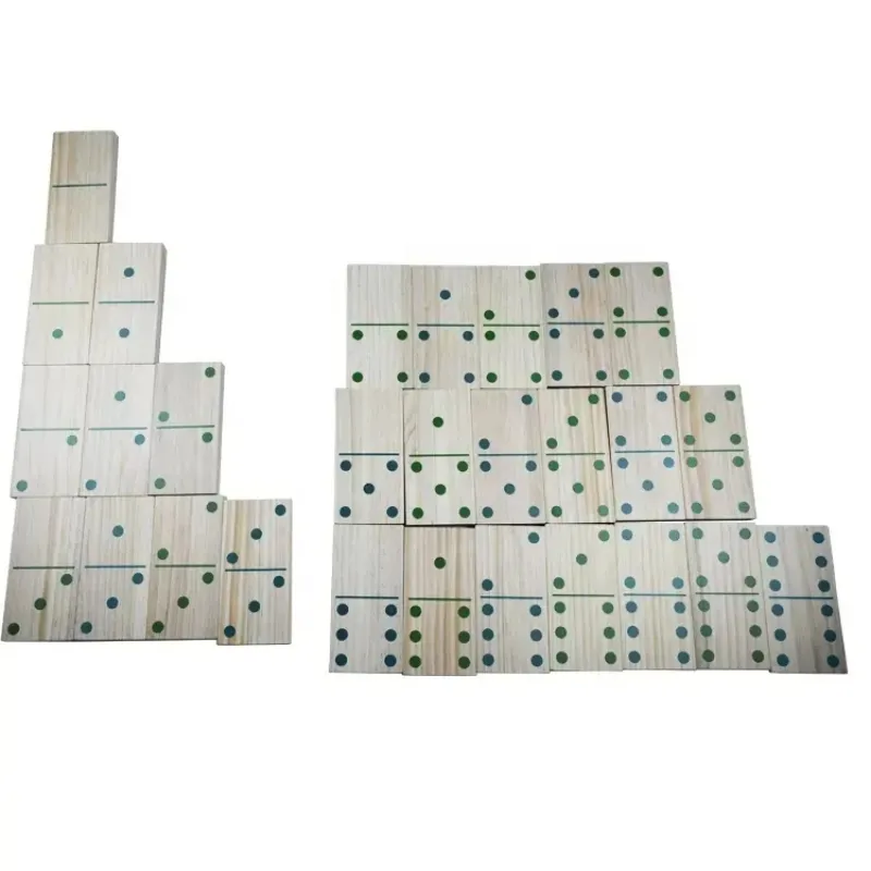 28 PCS Wooden Domino Set Building Blocks Garden Yard Game Toy