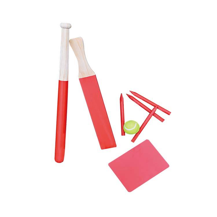 Rounders Set Wood Cricket Bat Set Wooden Cricket Stump Outdoor Game Play